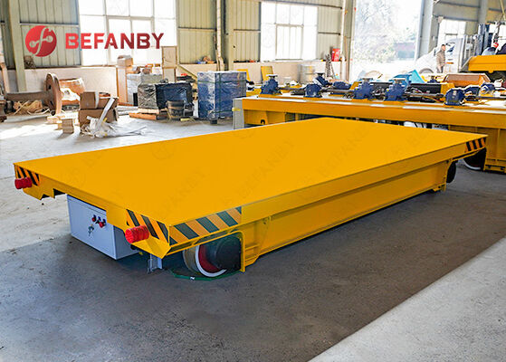 Auto Precast Concrete Floor Industrial Trolley Cart , 1-500 Tons Turning Battery trackless Transfer Trolley