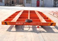 Motorised electric industrial rail flat trolley for painting room